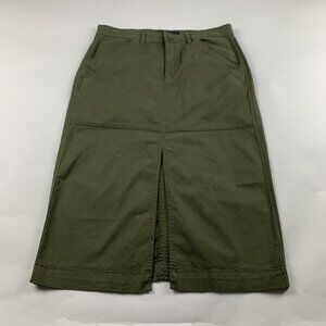 Sanctuary Dark Burnt Olive Canvas Split Front Triple Threat Maxi Skirt 29 New